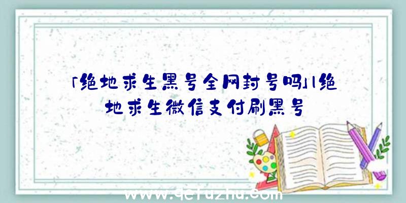 「绝地求生黑号全网封号吗」|绝地求生微信支付刷黑号